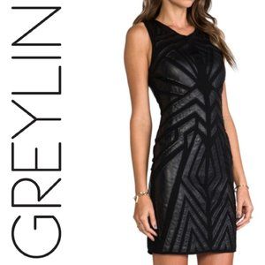 Greylin Leather Cut Out Dress